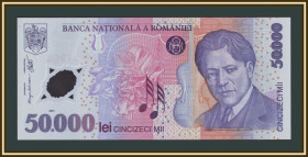 Румунія Румыния ^/--/^ Румыния 50000 лей 2001  (2004) P-113  (113 /--/ a.4) UNC ^_^^^ Румунія 50000 лей 2001 (2004) P-113 (113 /--/ a.4) UNC - фото фото фото