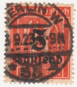 Веймарська республіка Веймарская республика ^/--/^ Германия  ( Рейх) 1923 г. №  275 гашеная ^_^^^ Німеччина (Рейх) 1923 р. No 275 гашена - фото фото фото