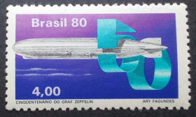 Південна Америка Южная Америка ^/--/^ Бразилия 1980 Граф Цеппелин, чистая, без клея ^_^^^ Бразилія 1980 Граф Цеппелін, чиста, без клею - фото фото фото