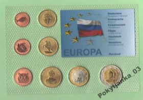 Інше Другое ^/--/^ Набор росcийских пробных евро монет 2007 года  RRR ^_^^^ Набір російських пробних євро монет 2007 року RRR - фото фото фото