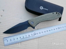 Ножі, мультітули Ножи, мультитулы ^/--/^ Civivi Baklash C /--/ 801 /--/ K, 9 /--/ Cr /--/ 18 /--/ MoV Blackwash, Micarta Brown, Caged Ceramic Ball Bearing, Flipper, Outdoor, EDC, Liner Lock - фото фото фото