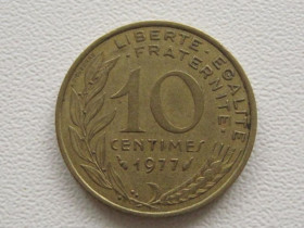 Франція Франция ^/--/^ Франция 10 сантимов 1977 года 38190 ^_^^^ Франція 10 сантимів 1977 38190 - фото фото фото
