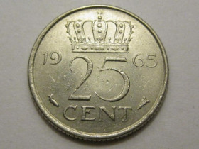 Нідерланди Нидерланды ^/--/^ Нидерланды 25 центов 1965 года 38626 ^_^^^ Нідерланди 25 центів 1965 року 38626 - фото фото фото