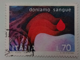 Італія, Ватикан Италия, Ватикан ^/--/^ Италия 1977 Доноры крови, 70 /--/ L, гашеная ^_^^^ Італія 1977 Донори крові, 70 /--/ L, гашена - фото фото фото