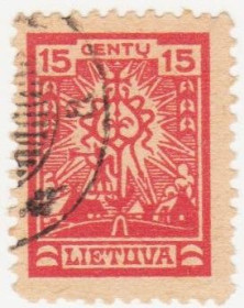 Балтійські країни Балтийские страны ^/--/^ Литва 1923 г №  221 гашеная ^_^^^ Литва 1923 р. No 221 гашена - фото фото фото