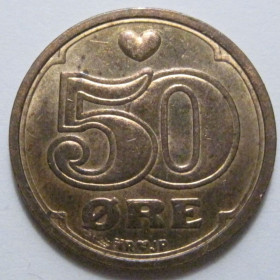 Данія Дания ^/--/^ Данія 50 ере 1989 року 41512 ^_^^^ Дания 50 эре 1989 года 41512 - фото фото фото