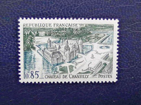 Франція Франция ^/--/^ Поштова марка Франція &amp;quot; Замок Шантійї  (Château de Chantilly) у департаменті Уаза &amp;quot; 1969 рік ** ^_^^^ Почтовая марка Франция &amp;quot; Замок Шантийи (Château de Chantilly) в департаменте Уаза &amp;quot; 1969 год ** - фото фото фото
