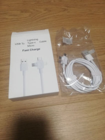 Кабелі Кабели ^/--/^ USB кабель 3 /--/ in /--/ 1 Lightning-micro USB-Type-C - фото фото фото