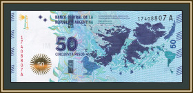 Аргентина Аргентина ^/--/^ Аргентина 50 песо 2015 P-362  (362 /--/ a) a-UNC/UNC ^_^^^ Аргентина 50 песо 2015 P-362 (362 /--/ a) a-UNC/UNC - фото фото фото