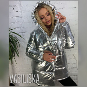 Інший одяг Другая одежда ^/--/^ 53544 Куртка Зефирка зимняя блестящая серебро 46 ^_^^^ 53544 Куртка Зефірка зимова блискуча срібло 46 - фото фото фото