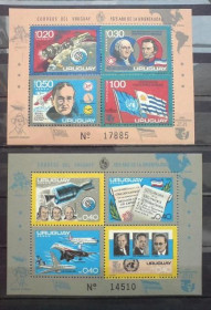 Освоєння космосу Освоение космоса ^/--/^ Уругвай Uruguay Space 1975 MI Bl. 26-27 Concorde, Apollo-Soyouz Mission MNH CV  80 ^_^^^ Уругвай Uruguay Space 1975 MI Bl. 26-27 Concorde, Apollo-Soyouz Mission MNH CV 80 - фото фото фото