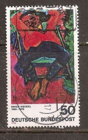НДР, ФРН ГДР, ФРГ ^/--/^ ФРГ 1974 Sc.1138, Mi.817 used Картина Эрика Хеккеля ^_^^^ ФРН 1974 Sc.1138, Mi.817 used Картина Еріка Хеккеля - фото фото фото