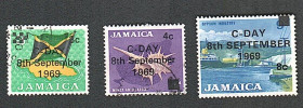 Острівні держави Островные государства ^/--/^ Ямайка  (1969) Денежная реформа. Надпечатка ^_^^^ Ямайка (1969) Грошова реформа. Надпечатка - фото фото фото