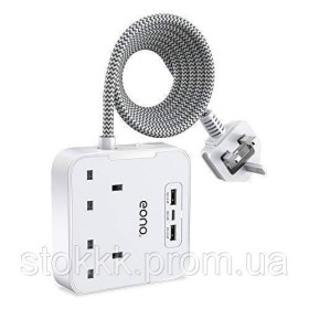 Інша техніка Другая техника ^/--/^ Удлинитель Eono с USB C 2 USB и 2 Розетками 3250 Вт 13 A Уценка ^_^^^ Подовжувач Eono з USB C 2 USB і 2 Розетками 3250 Вт 13 A Уцінка - фото фото фото