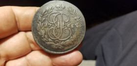 - (Катерина II) - (Екатерина II) ^/--/^ 5 КОПЕЕК 1765 М М. ПЕРЕЧЕКАН. ^_^^^ 5 КОПЕЕК 1765 М. Перелікан. - фото фото фото