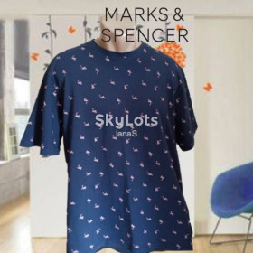 Футболки, майки Футболки, майки ^/--/^ Marks&amp;Spencer Футболка мужская т синяя в принт фламинго хлопок XL ^_^^^ Marks&amp;Spencer Футболка чоловіча т синя в принт фламінго бавовна XL - фото фото фото
