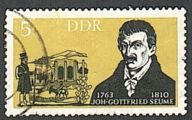 НДР, ФРН ГДР, ФРГ ^/--/^ Германия, ГДР  (1963) Писатель Иоганн Готтфрид Зойме ^_^^^ Німеччина, НДР (1963) Письменник Йоганн Готтфрід Зойме - фото фото фото