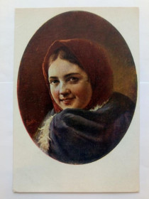 СРСР СССР ^/--/^ Почтовая карточка СССР 1939 г. Н.Е. РАЧКОВ. ГОЛОВА ДЕВУШКИ. Леноблгорлит. Чистая. Тираж  50 тыс. эк ^_^^^ Поштова картка СРСР 1939 р. Н.Е. РАЧКОВ. Голова дівчата. Леноблгорліт. Чистий. Тираж 50 тисяч ек - фото фото фото