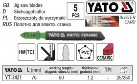 Фрези Фрезы ^/--/^ Набор полотно для електролобзика YATO керамика l /--/ 75 мм 5 штук YT-3421 ^_^^^ Набір полотно для електролобзика YATO кераміка l /--/ 75 мм 5 штук YT-3421 - фото фото фото