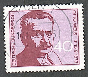 НДР, ФРН ГДР, ФРГ ^/--/^ Германия, ФРГ  (1973) Социал-демократ Отто Вельс ^_^^^ Німеччина, ФРН (1973) Соціал-демократ Отто Вельс - фото фото фото