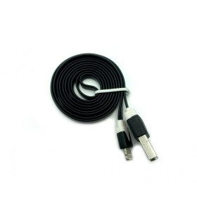 Кабелі Кабели ^/--/^ Дата кабель FLAT iPhone 5 1 /--/ m Black   (тех. упаковка) ^_^^^ Дата кабель FLAT iPhone 5 1 /--/ m Black (тих. упаковка) - фото фото фото