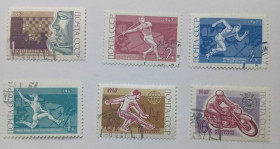 СРСР - СССР - ^/--/^ СССР 1967 Международные спортивные мероприятия, гашеные ^_^^^ СРСР 1967 Міжнародні спортивні заходи, гашені - фото фото фото