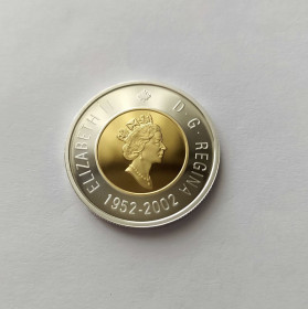 Британські колонії Британские колонии ^/--/^ 2 ДОЛЛАРА КАНАДА 2002 &amp;quot;50 ЛЕТ ПРАВЛЕНИЯ 1952-2002&amp;quot; состояние PROОF серебро 8.83/0.925 позолота РЕДКАЯ!!! ^_^^^ ДОЛЛАРА КАНАДА 2002 &amp;quot;50 РОКІВ ПРАВЛІННЯ 1952-2002 &amp;quot; стан PROОF!!! срібло золото Рідка!!! - фото фото фото