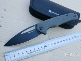 Ножі, мультітули Ножи, мультитулы ^/--/^ Sencut Mims S /--/ 21013-3, 9 /--/ Cr /--/ 18 /--/ MoV Black, Dark Green Micarta, Caged Ceramic Ball Bearing, Flipper, Outdoor, EDC, Liner Lock - фото фото фото