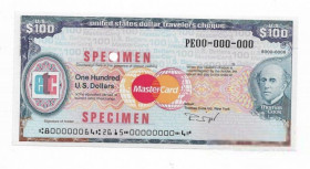 Чеки Чеки ^/--/^ США 100 долларов образец specimen дорожный чек Томас Кук Мастеркард ^_^^^ США 100 доларів зразок specimen дорожній чек Томас Кук Мастеркард - фото фото фото