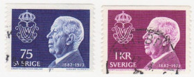 Скандинавія Скандинавия ^/--/^ Швеция 1973 г. № 828-829 гашеная серия ^_^^^ Швеція 1973 р. No 828-829 гашена серія - фото фото фото