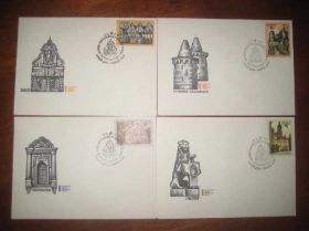 СРСР - СССР - ^/--/^ 1972 СССР 4 КПД  Украиника Архитектура Заг.4077-80 ^_^^^ 1972 СРСР 4 ККД Україніка Архітектура Заг.4077-80 - фото фото фото