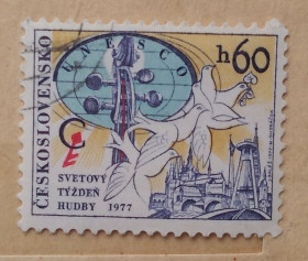 Чехословаччина Чехословакия ^/--/^ Чехословакия 1977 г - UNESCO. Всемирная неделя музыки ^_^^^ Чехословаччина 1977 — UNESCO. Всесвітній тиждень музики - фото фото фото