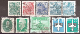 НДР, ФРН ГДР, ФРГ ^/--/^ ГДР 1950-83 10 гашенных марок ^_^^^ НДР 1950-83 10 гашених марок - фото фото фото