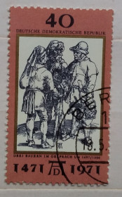 Мистецтво Искусство ^/--/^ ГДР 1971 г - 500-летие со дня рождения Альбрехта Дюрера, 2 шт   (см.фото) ^_^^^ НДР 1971 р - 500-річчя з дня народження Альбрехта Дюрера, 2 шт (див.фото) - фото фото фото