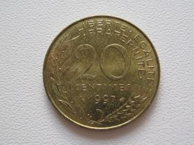 Франція Франция ^/--/^ Франция 20 сантимов 1997 года #9804 ^_^^^ Франція 20 сантимів 1997 року #9804 - фото фото фото