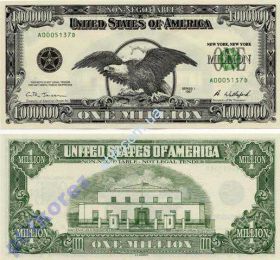 США США ^/--/^ Банкнота 1000000 $ один миллион долларов США подряд номера купюра 1997 ^_^^^ Банкнота 1000000 $ один мільйон доларів США підряд номера купюра 1997 - фото фото фото
