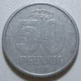 НДР, ФРН ГДР, ФРГ ^/--/^ Німеччина - НДР 50 пфенігів 1958 року 43396 ^_^^^ Германия - ГДР 50 пфеннигов 1958 года 43396 - фото фото фото