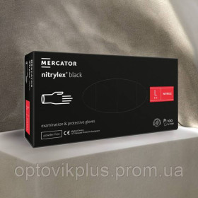Спецодяг Спецодежда ^/--/^ Рукавички нітрилові MERCATOR, чорні, L (100 /--/ шт/50 /--/ пар) ^_^^^ Рукавички нитриловые MERCATOR, черные, L (100 /--/ шт/50 /--/ пар) - фото фото фото