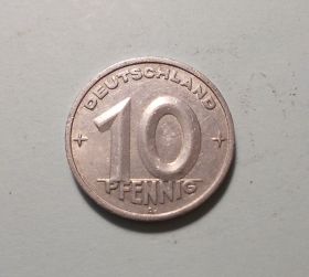 НДР, ФРН ГДР, ФРГ ^/--/^ Германия ГДР 10 пфеннигов 1950 A ^_^^^ Німеччина НДР 10 пфенігів 1950 A - фото фото фото