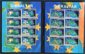Освоєння космосу Освоение космоса ^/--/^ Космос Гибралтар 1994 г  MNH - 2 м/л ^_^^^ EU Гібралтар 1994 MNH - 2 м/л - фото фото фото