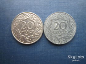 - року - года ^/--/^ 2 монеты 20 грошей Польша 1923 никель и цинк одним лотом ^_^^^ Монета 1 злотий Польща 2023 - фото фото фото