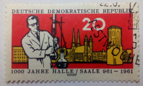 НДР, ФРН ГДР, ФРГ ^/--/^ ГДР 1961 Галле, гашеная ^_^^^ НДР 1961 Галле, гашена - фото фото фото