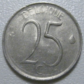Бельгія Бельгия ^/--/^ Бельгія 25 сантимів 1964 року Belgique 42280 ^_^^^ Бельгия 25 сантимов 1964 года Belgique 42280 - фото фото фото