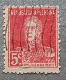 Південна Америка Южная Америка ^/--/^ Аргентина 1923 г - Хосе де Сан-Мартин, гаш ^_^^^ Аргентина 1923 — Хосе де Сан-Мартін, гаш - фото фото фото