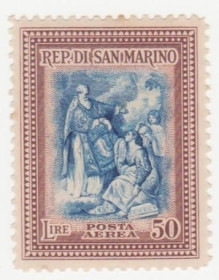 Малі Держави Європи Малые Государства Европы ^/--/^ Сан Марино 1947 г № 391 ** ^_^^^ Сан Марино 1947 р. No 391 ** - фото фото фото