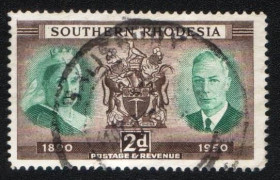 Зімбабве Зимбабве ^/--/^ Южная Родезия  (1950) Британская колония. 60 лет Родезии ^_^^^ Південна Родезія (1950) Британська колонія. 60 років Родезії - фото фото фото