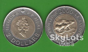 Канада Канада ^/--/^ 2 доллара Канада 2000      (New Millenium: Knowledge/Le Savoir) ^_^^^ 2 долари Канада 2000 (New Millenium: Knowledge/Le Savoir) - фото фото фото