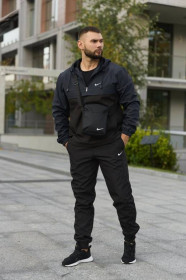 Куртки Куртки ^/--/^ Комплект мужской Nike: анорак &amp;quot;President&amp;quot; сине-черный + брюки &amp;quot;President&amp;quot; черные - фото фото фото