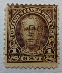 Північна Америка Северная Америка ^/--/^ США 1925 Натан Хейл, гашеная, смещение поля, редкость ^_^^^ США 1925 Натан Хейл, гашена, зміщення поля, рідкісність - фото фото фото