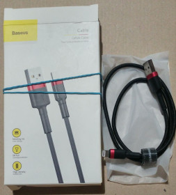 Шлейфи, перехідники Шлейфы, переходники ^/--/^ Кабель Baseus cafule Cable USB For lightning 2.4 /--/ A 0.5 /--/ M Grey+Black - фото фото фото